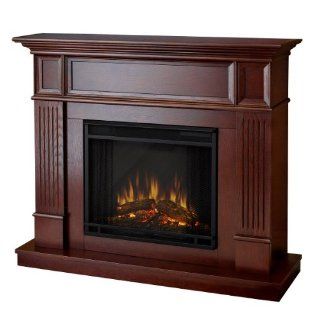 Bostonian Wall/Corner Convertible Ventless Electric Indoor Fireplace   Mahogany  