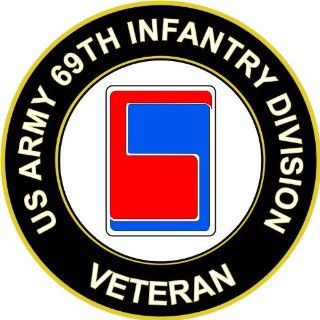 US Army Veteran 69th Infantry Division Sticker Decal 3.8" 6 Pack Automotive