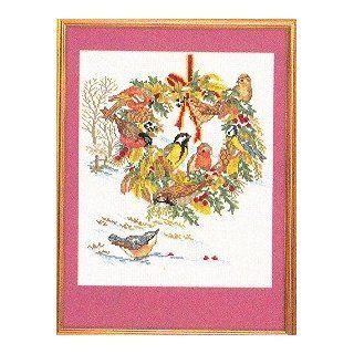 Eva Rosenstand Holiday Birds in Wreath Counted Cross Stitch Kit #12 986