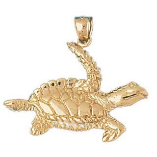 14K Gold Charm Pendant 4.3 Grams Nautical> Turtles989 Necklace Jewelry