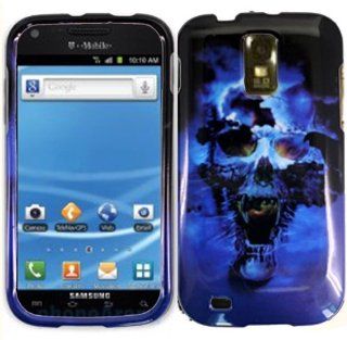 For T mobile Samsung Hercules T989 Galaxy S2 Ii Accessory   Blue Skull Case Protector Cover + Free Lf Stylus Pen Cell Phones & Accessories