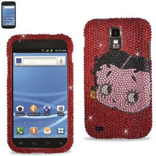 Reiko RKDPC SAMT989 B21RDT Premium Rhinestone Betty Boop Diamond Bedazzled Bling Hard Shell Snap On Protector Case for Samsung Galaxy S2   Retail Packaging   Red Cell Phones & Accessories