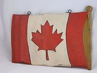 Carved Wooden Canadian Flag Decorative Plaque for Arrow Hanger   K K Interiors Arrow Hanger And Signs