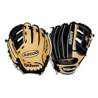 Wilson A2000 G4 11.5" Fielder's Glove ( Black/Blonde  WORN ON LEFT HAND ) Sports & Outdoors