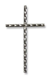 Sterling Silver Knurled Cross Pendant 1 7/8 x 1 1/8 inch Medal Necklace Jewelry