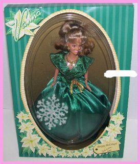Happy Holidays Vanna White Wheel of Fortune Barbie Doll in Green Dress Toys & Games