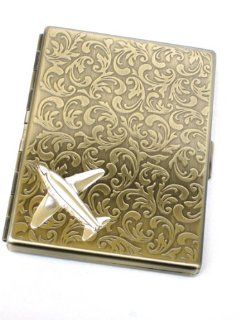 Steampunk Metal small plane Cigarette Case Slim Wallet Large Card Case AGAS Jewelry