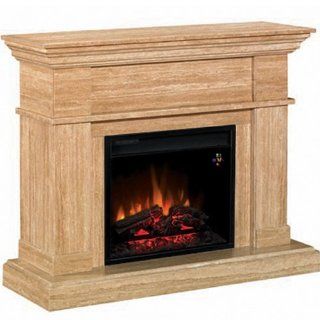 Everest Electric Fireplace Mantel in Travertine Marble   23WM9029 S995   Gel Fuel Fireplaces
