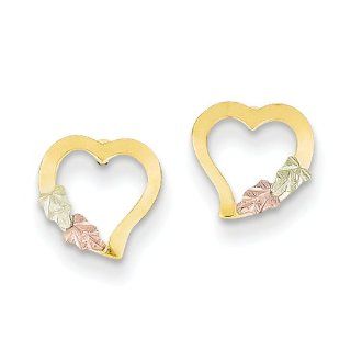 10k Black Hills Gold Heart Earrings Stud Earrings Jewelry