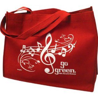 REUSABLE TOTE MUSIC STAFF GO GREEN (RED) Toys & Games