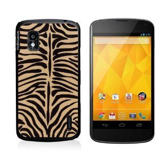 Zebra Skin Ivory & Black Google Nexus 4 Case   For Nexus 4 Cell Phones & Accessories