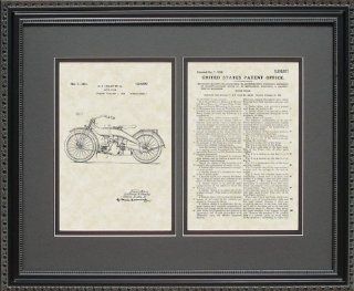 Harley Motorcycle Patent Art Wall Hanging 16x20 Gift   Prints