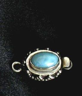 AAA STERLING OVAL LARIMAR CLASP 10.5x6.8mm~ 