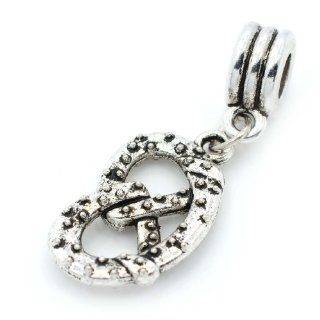 Pro Jewelry Dangling "Pretzel" Charm Bead for Snake Chain Charm Bracelets Jewelry