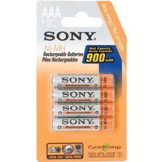 Sony Rechargeable AAA 900 mAh NiMH Batteries, 4 Pack Electronics