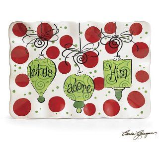 Whimsical Christmas Ornament Platter/Tray Designed By Carla Grogan Adorable Holiday Serveware Kitchen & Dining