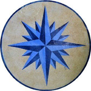 Compass Design Marble Mosaic Medallion Wall Floor Decorative   Marble Tiles  