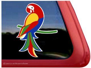 Beautiful Full Color Macaw Parrot Bird Vinyl Window Decal Automotive