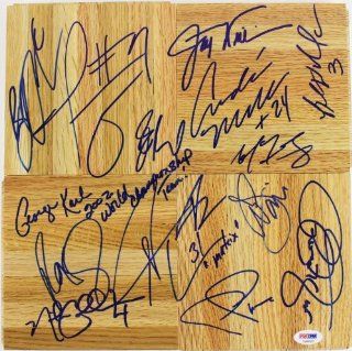 2002 USA WORLD CHAMP TEAM (14) PAUL PIERCE REGGIE MILLER AUTHENTIC SIGNED 12X12 FLOORBOARD CERTIFICATE OF AUTHENTICITY PSA/DNA #T08820 at 's Sports Collectibles Store