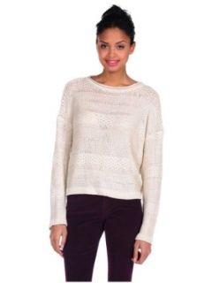 Suss Womens Lanie Lace Knit Boatneck Sweater   Cream   Extra Small Pullover Sweaters