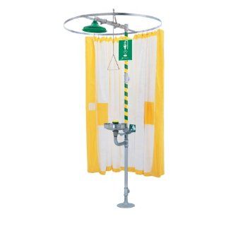 Privacy Curtain, Yellow Tyvek, 78" Long, for use with eyewash shower kits & protects wash spillback Industrial Warning Signs