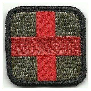 Medic Cross Tactical Patch   Olive & Red Sports & Outdoors