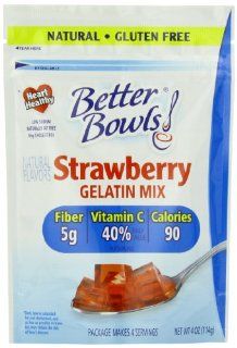 Better Bowls, Strawberry Gelatin, 4.0 Ounce (Pack of 8)  Gelatin Dessert Mixes  Grocery & Gourmet Food