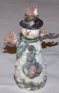TII Collections   Snowman w/Bird/Squirrel Figurine #C8310   Transpac Imports