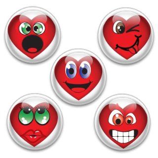 Decorative Magnets 5 Big Smiley Face Hearts