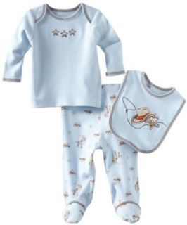 Little Me Baby Boys Newborn Cowboy Lap Shoulder Set, Light Blue, 3 Months Infant And Toddler Pants Clothing Sets Clothing