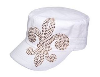 Flashy Gold Fleur De Lis Saints White Hat Cap Visor at  Mens Clothing store