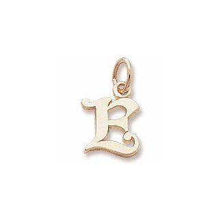 Rembrandt Charms Letter E Charm, Gold Plated Silver Clasp Style Charms Jewelry