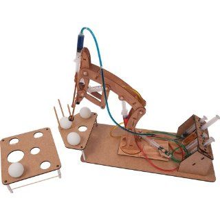 Pitsco Laser Cut Basswood T Bot II Hydraulic Arm with Challenge Set