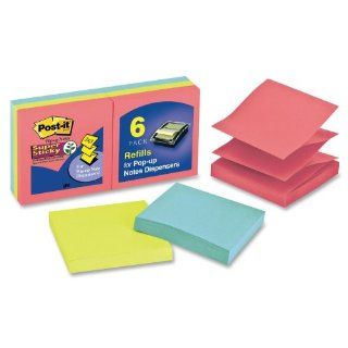 Post it Super Sticky Pop up Notes in Jewel Pop Colors, Self adhesive, Repositionable   3" x 3"   Asso  Sticky Note Pads 