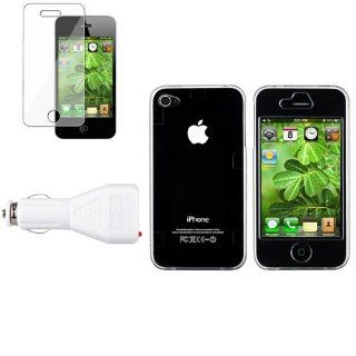 CommonByte DC Car Charger + Film Protector + Clear Case Accessory For Apple iPhone 4 4G 32GB Cell Phones & Accessories