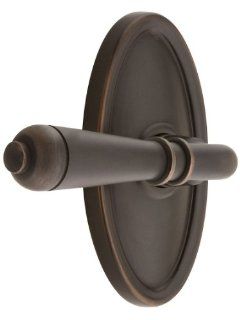 Oval Rosette Set With Turino Levers Left Hand Privacy In Oil Rubbed Bronze. Doorsets.   Doorknobs  