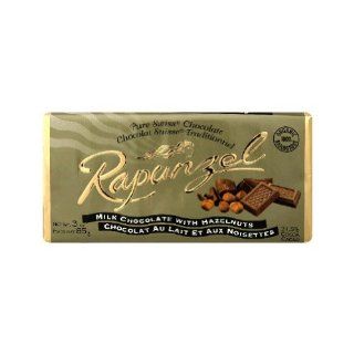 Rapunzel USA Organic Milk Chocolate with Hazelnut Bar, 3 Ounce    12 per case.  Candy And Chocolate Bars  Grocery & Gourmet Food