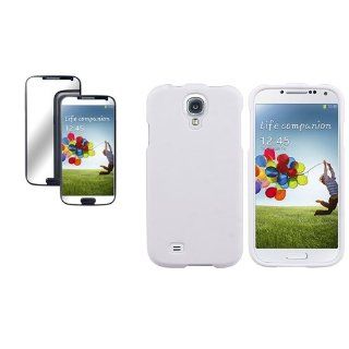 CommonByte White Rubber Hard Case Cover + Mirror LCD Film For Samsung Galaxy S4 SIV i9500 Cell Phones & Accessories