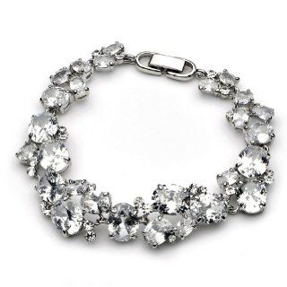 USABride Cubic Zirconia Cluster Bracelet, Special Occasion Jewelry 1276 Jewelry