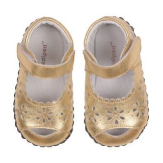 Pediped Originals Infant/ Toddler Mary Jane Metallic Gold Leather Sandal Kaylee (MEDIUM (US size 5   5.5 / 12 18 months / EU Size 20)) Shoes