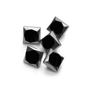 0.18 0.21 Cts of 1.60 mm AAA Princess Matching ( 5 pcs ) Loose Black Diamond Loose Gemstones Jewelry