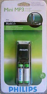 Philips MultiLife Battery Charger for AA/AAA NiMH Rechargeable Batterys and Come with Two 800 mAh AAA Rechargeable Batteries  Camera & Photo