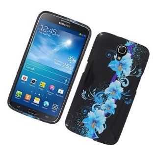 For Samsung Galaxy Mega 6.3 I9200 Hard GLOSSY 2D Case Blue Flowers 