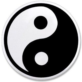 3.5" Button Yin Yang Black and White 