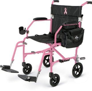 Freedom 2 Ultra Lightweight Transport Wheelchair Color Pink  Breast Cancer Awareness Health & Personal Care