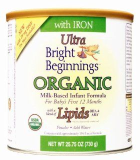 Bright Beginnings Organic Milk Based Infant Formula Powder with Iron and DHA,  25.75 Ounce Cans (Pack of 6) Health & Personal Care