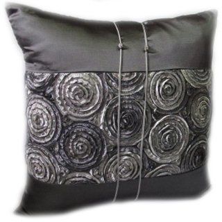BangkokMarket 1 x Raised Ribbon Thai Silk Decorative Throw Pillow Case / Pillow Cover / Cushion For Decorate Sofa in Your Living Room, Bed, in Your Car and also Outdoor Furniture, Size 16"x16"  