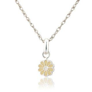 Yellow Daisy Sterling Silver Necklace includes gift box   matching earrings also available   925 stamp Pendant Necklaces Jewelry