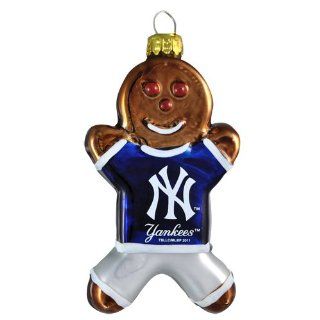 MLB New York Yankees Blown Glass Gingerbread Man Ornament  Sports Fan Hanging Ornaments  Sports & Outdoors