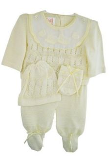 Newborn Baby Little Yellow Bodysuit Set with Bonnet & Gloves and Blanket Infant And Toddler Bodysuit Footies Clothing